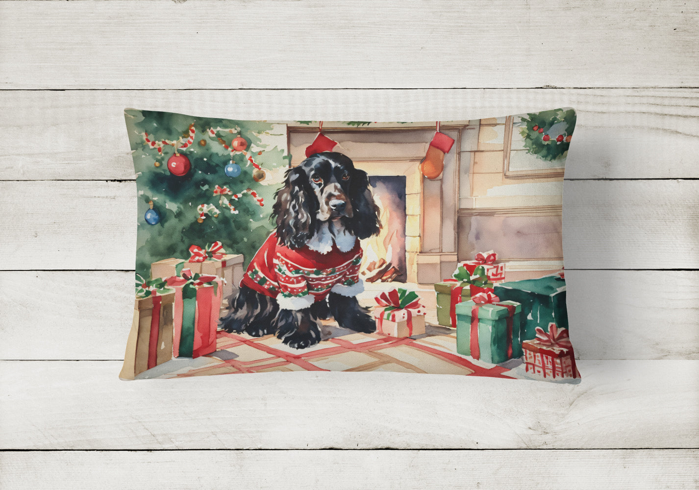 Buy this English Cocker Spaniel Cozy Christmas Throw Pillow