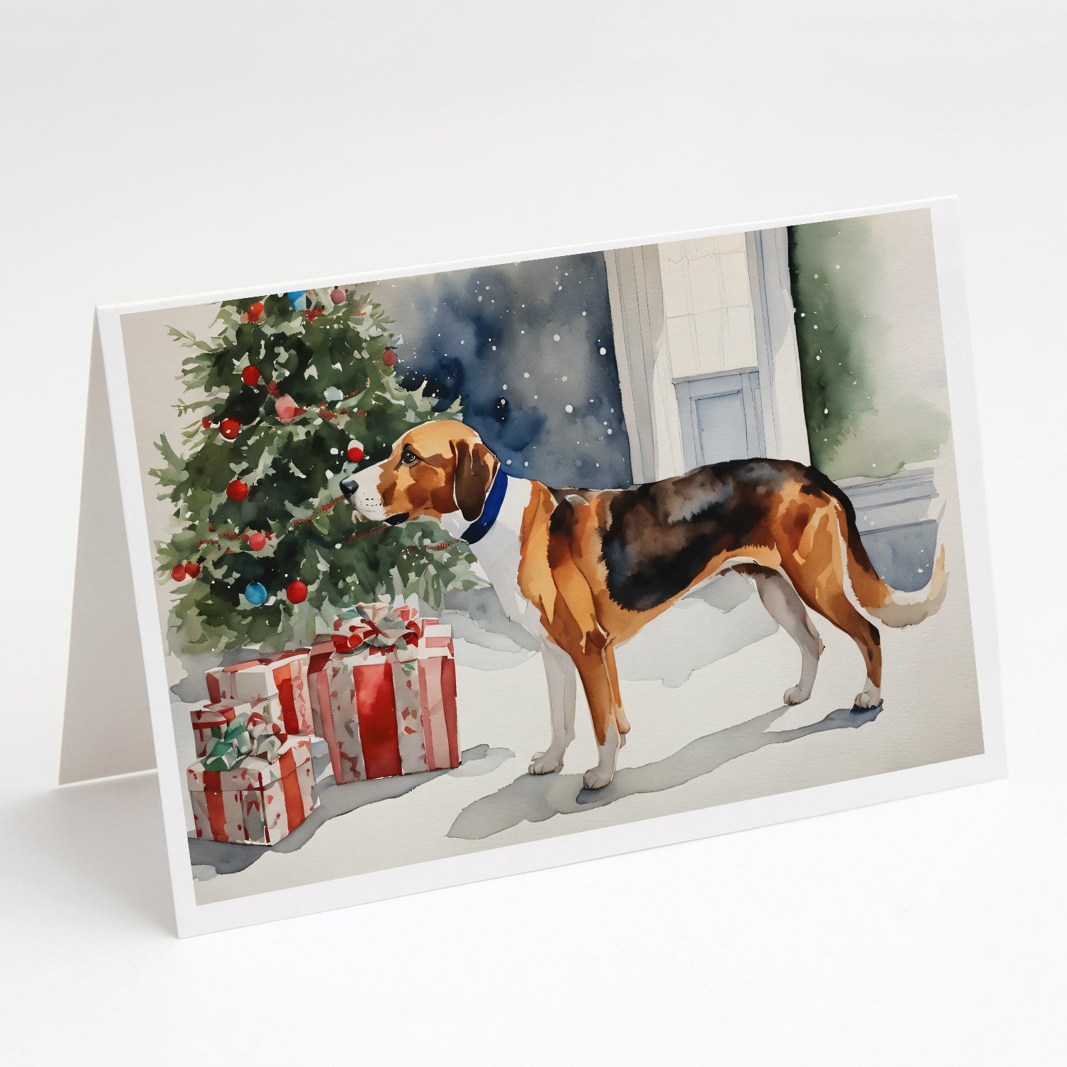 Buy this English Foxhound Cozy Christmas Greeting Cards Pack of 8