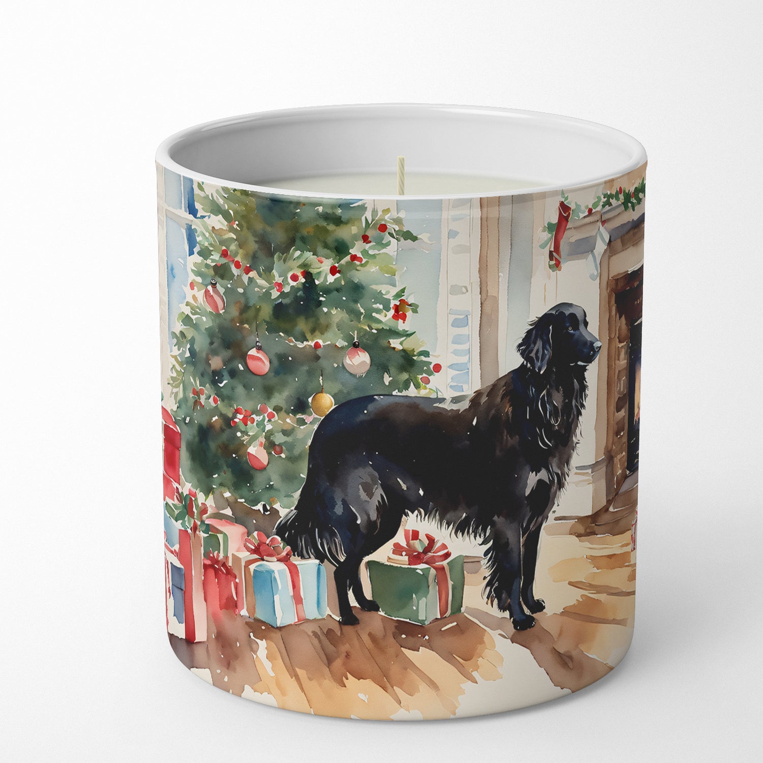 Buy this Flat-Coated Retriever Cozy Christmas Decorative Soy Candle