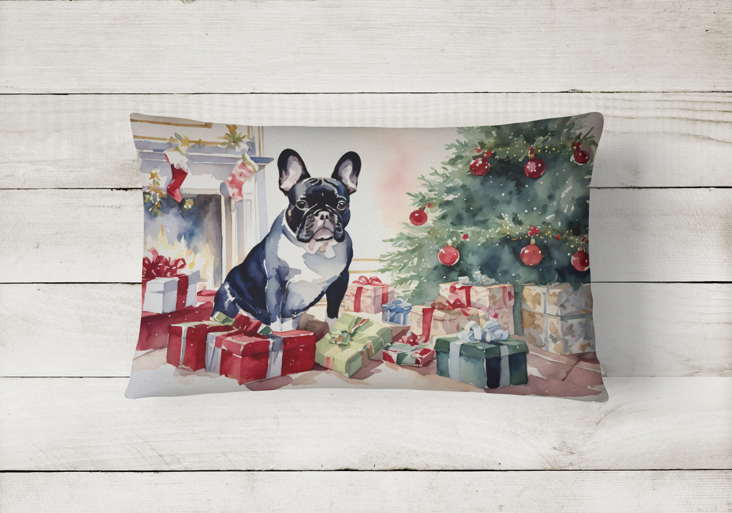 Buy this French Bulldog Cozy Christmas Throw Pillow