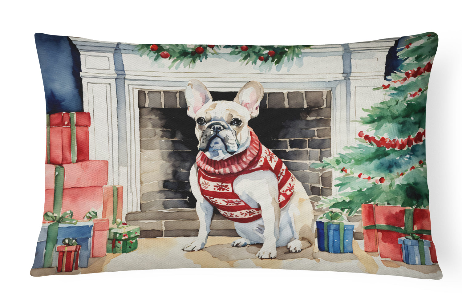 Buy this French Bulldog Cozy Christmas Throw Pillow