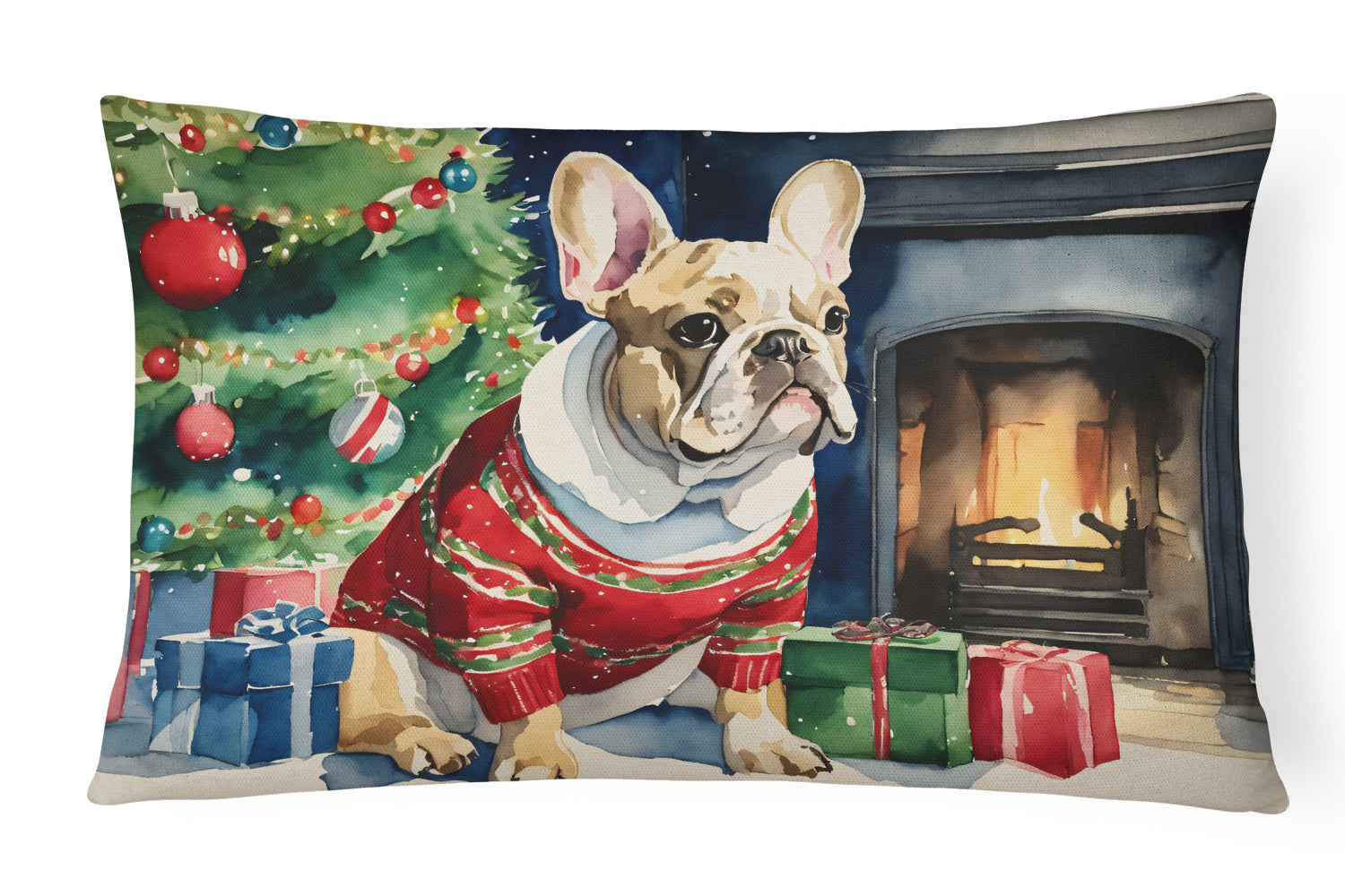 Buy this French Bulldog Cozy Christmas Throw Pillow