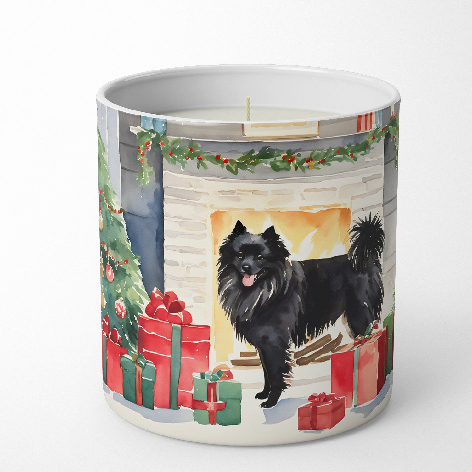 German Spitz Cozy Christmas Decorative Soy Candle