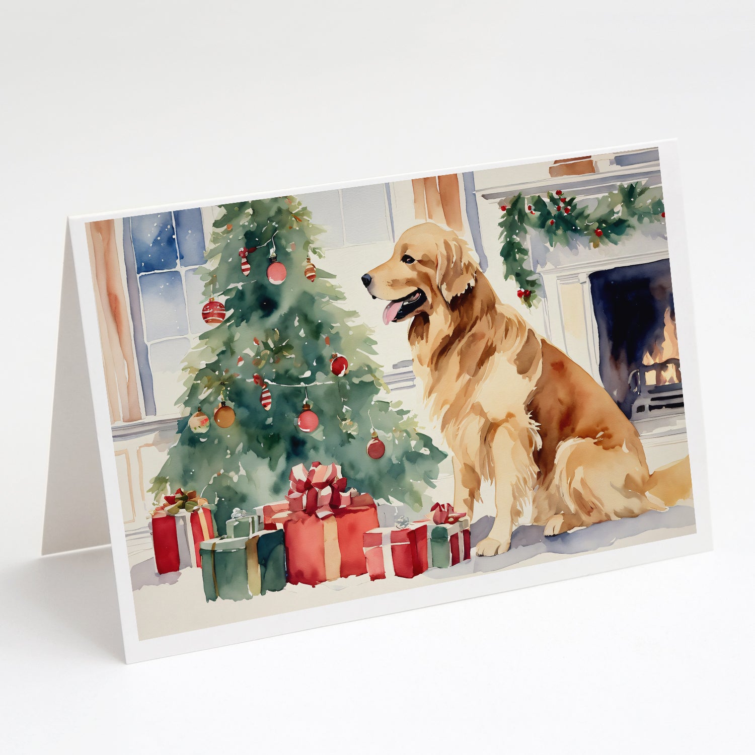 Buy this Golden Retriever Cozy Christmas Greeting Cards Pack of 8