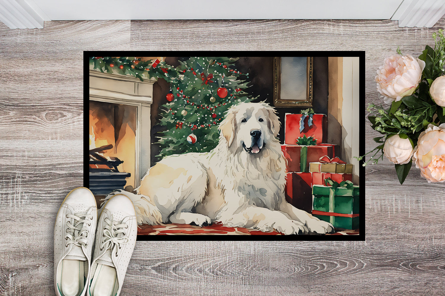 Buy this Great Pyrenees Cozy Christmas Doormat