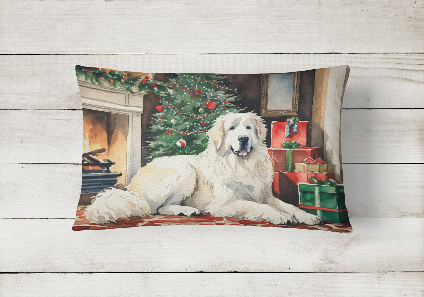 Great Pyrenees Cozy Christmas Throw Pillow