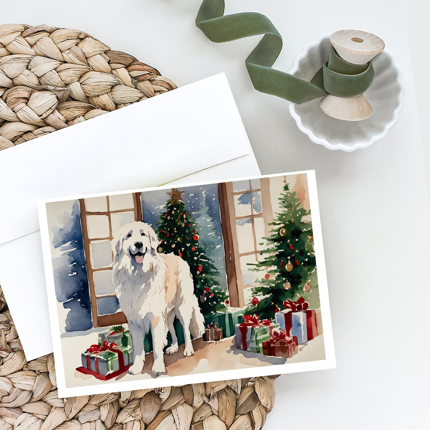 Buy this Great Pyrenees Cozy Christmas Greeting Cards Pack of 8