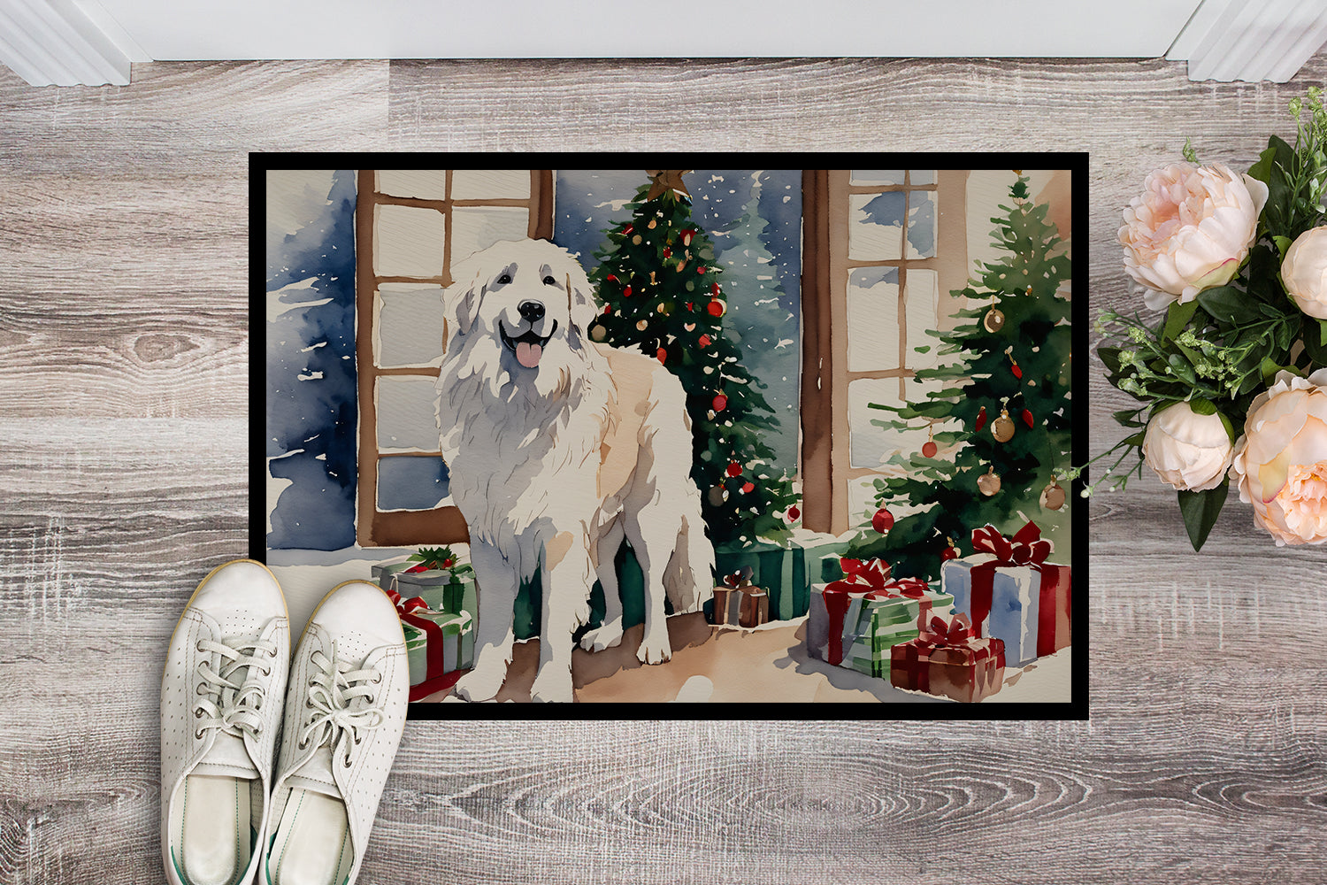 Buy this Great Pyrenees Cozy Christmas Doormat