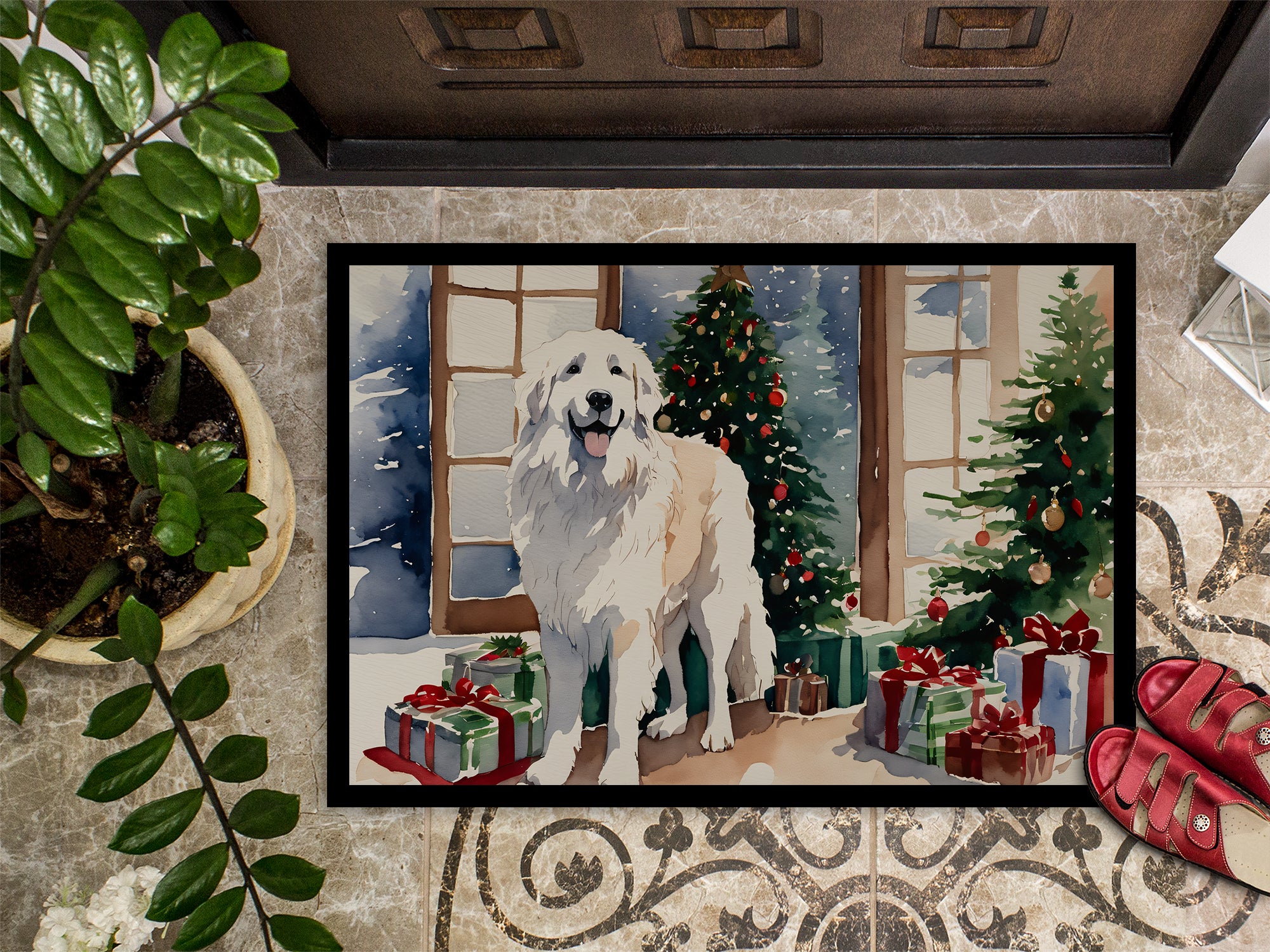 Great Pyrenees Cozy Christmas Doormat