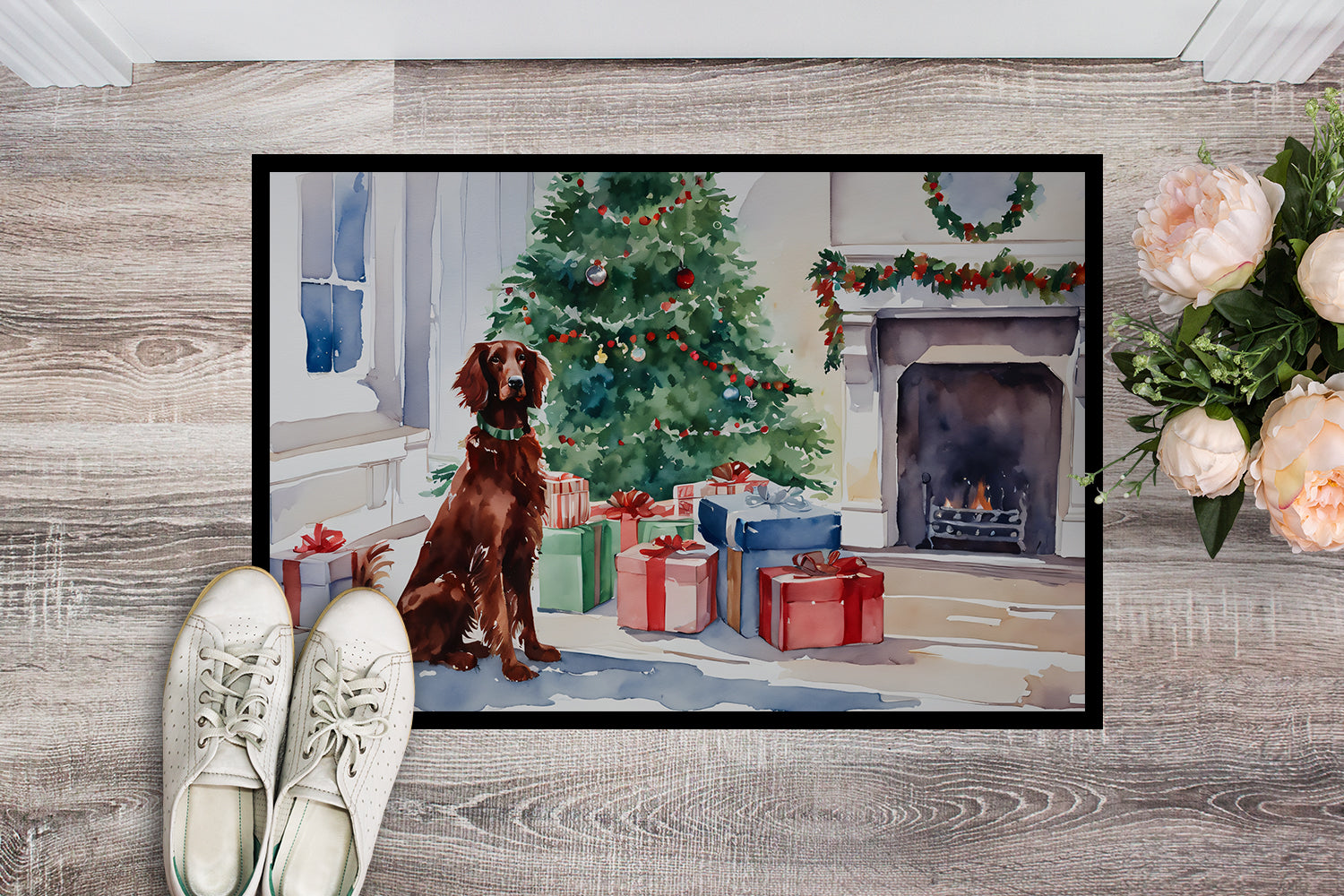 Irish Setter Cozy Christmas Doormat