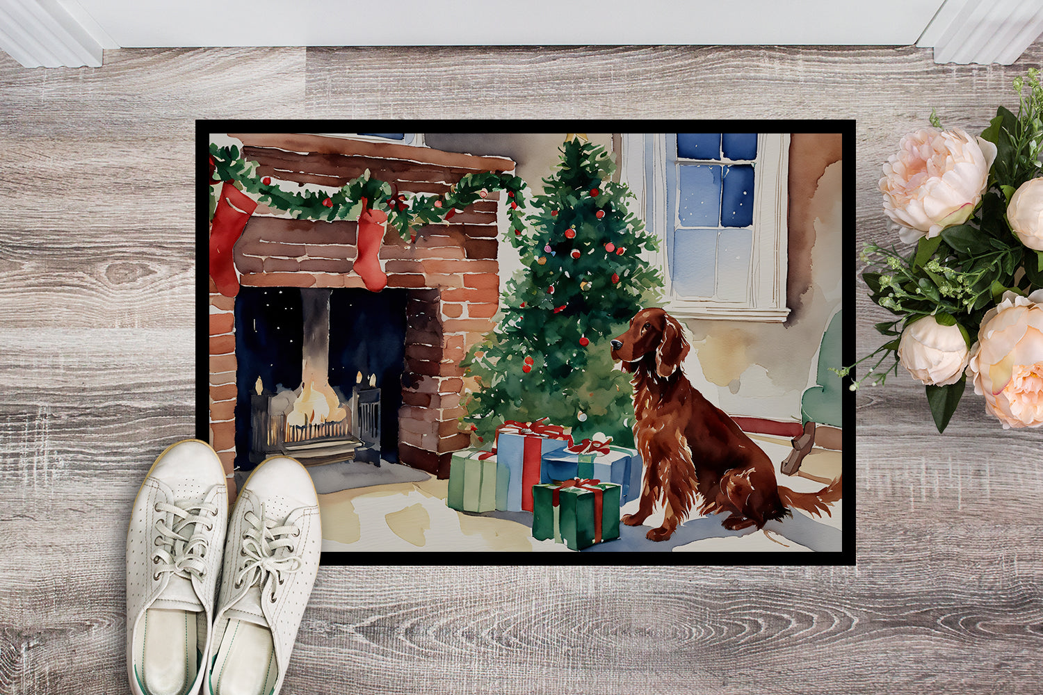 Irish Setter Cozy Christmas Doormat