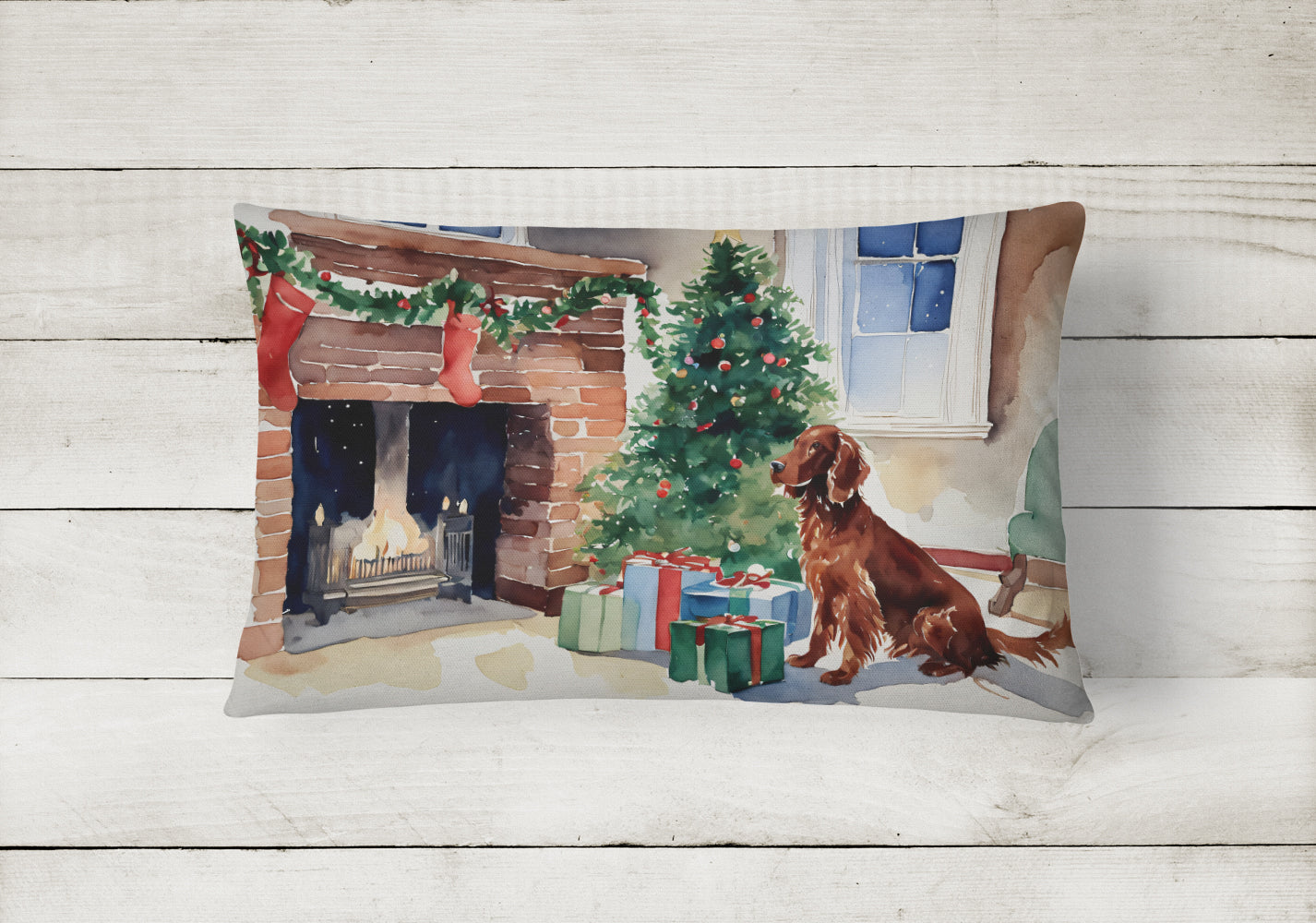 Buy this Irish Setter Cozy Christmas Throw Pillow