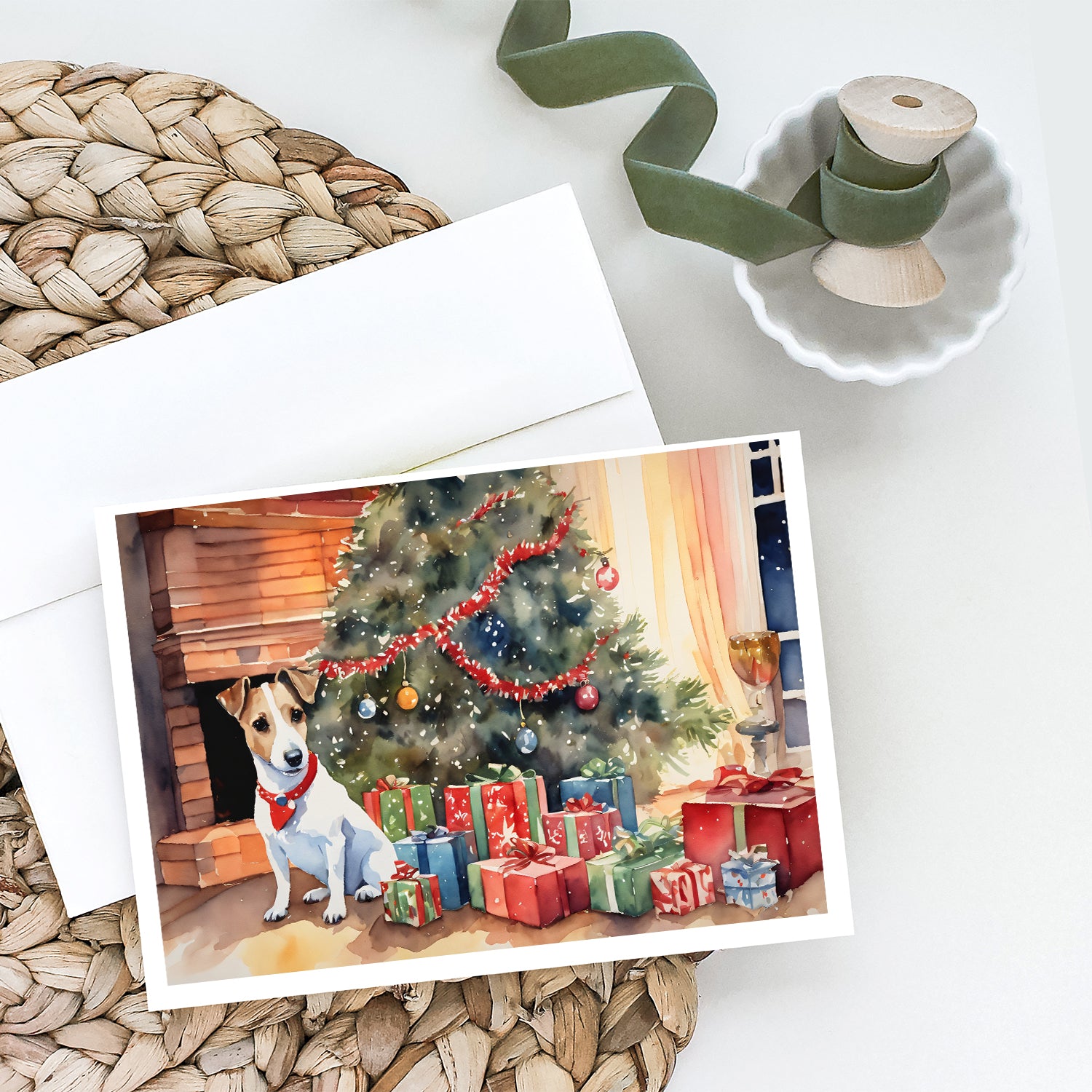 Buy this Jack Russell Terrier Cozy Christmas Greeting Cards Pack of 8