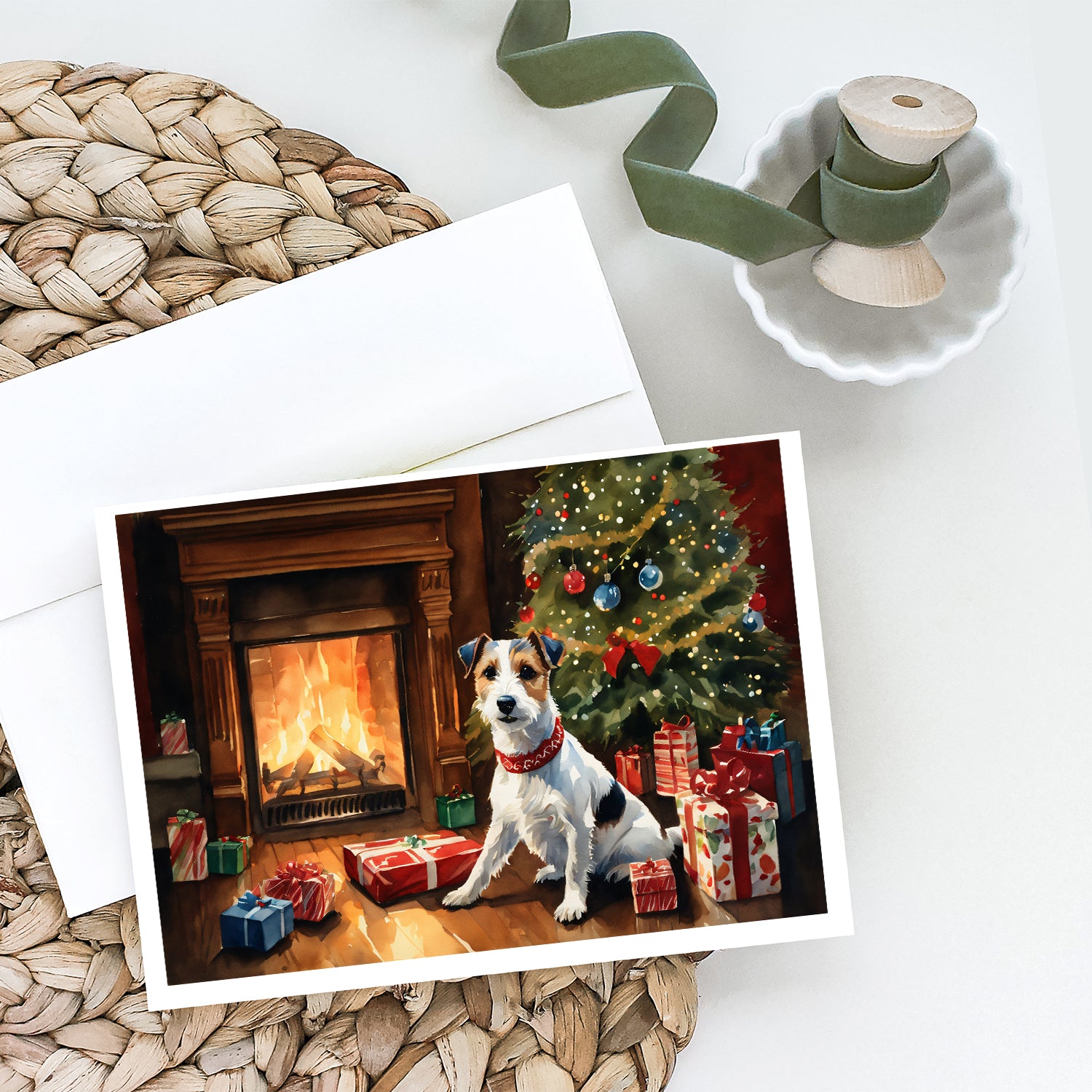 Buy this Jack Russell Terrier Cozy Christmas Greeting Cards Pack of 8