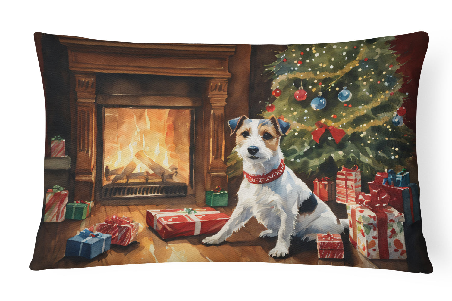 Buy this Jack Russell Terrier Cozy Christmas Throw Pillow