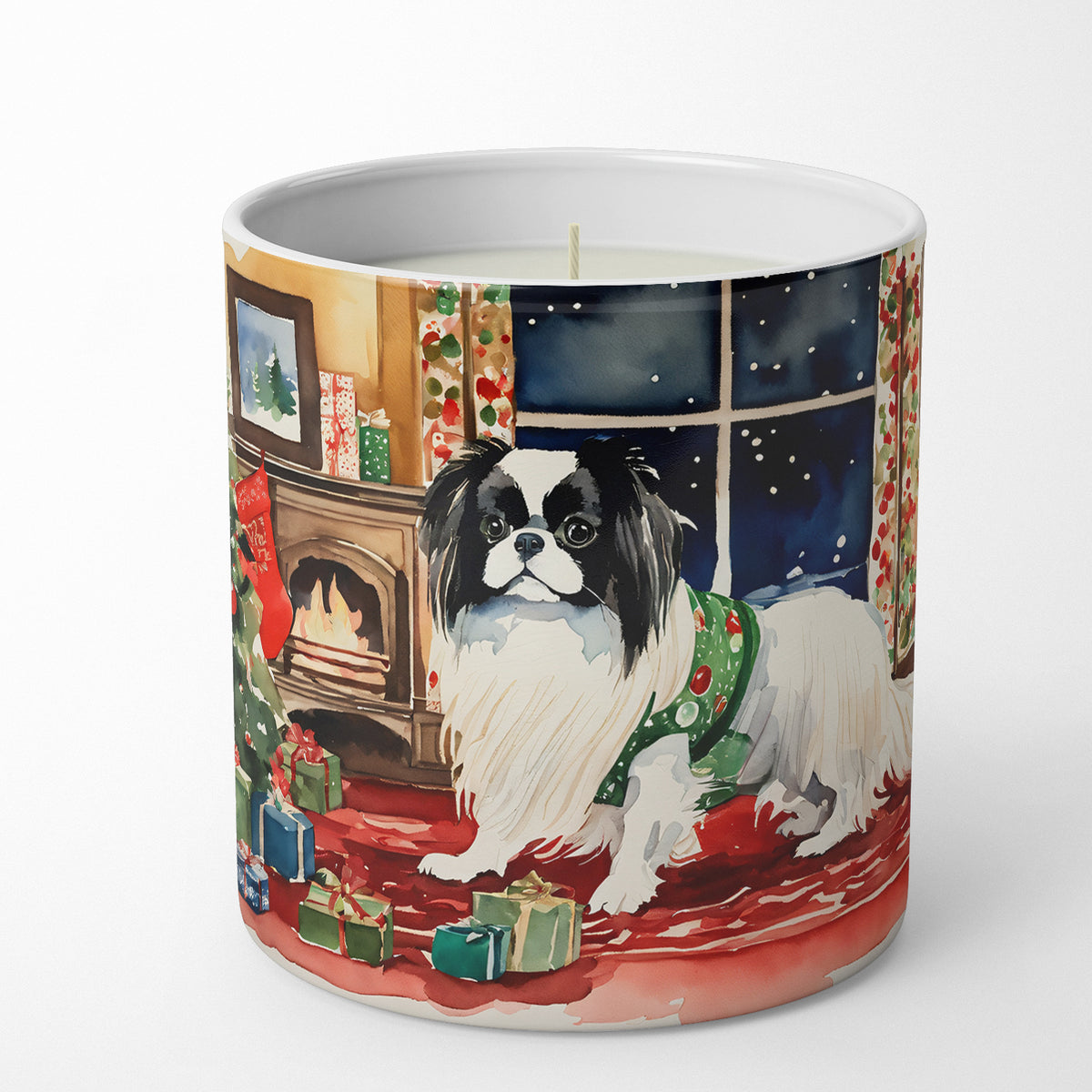 Buy this Japanese Chin Cozy Christmas Decorative Soy Candle