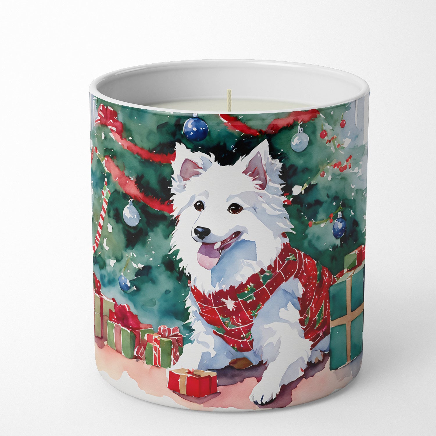 Buy this Japanese Spitz Cozy Christmas Decorative Soy Candle