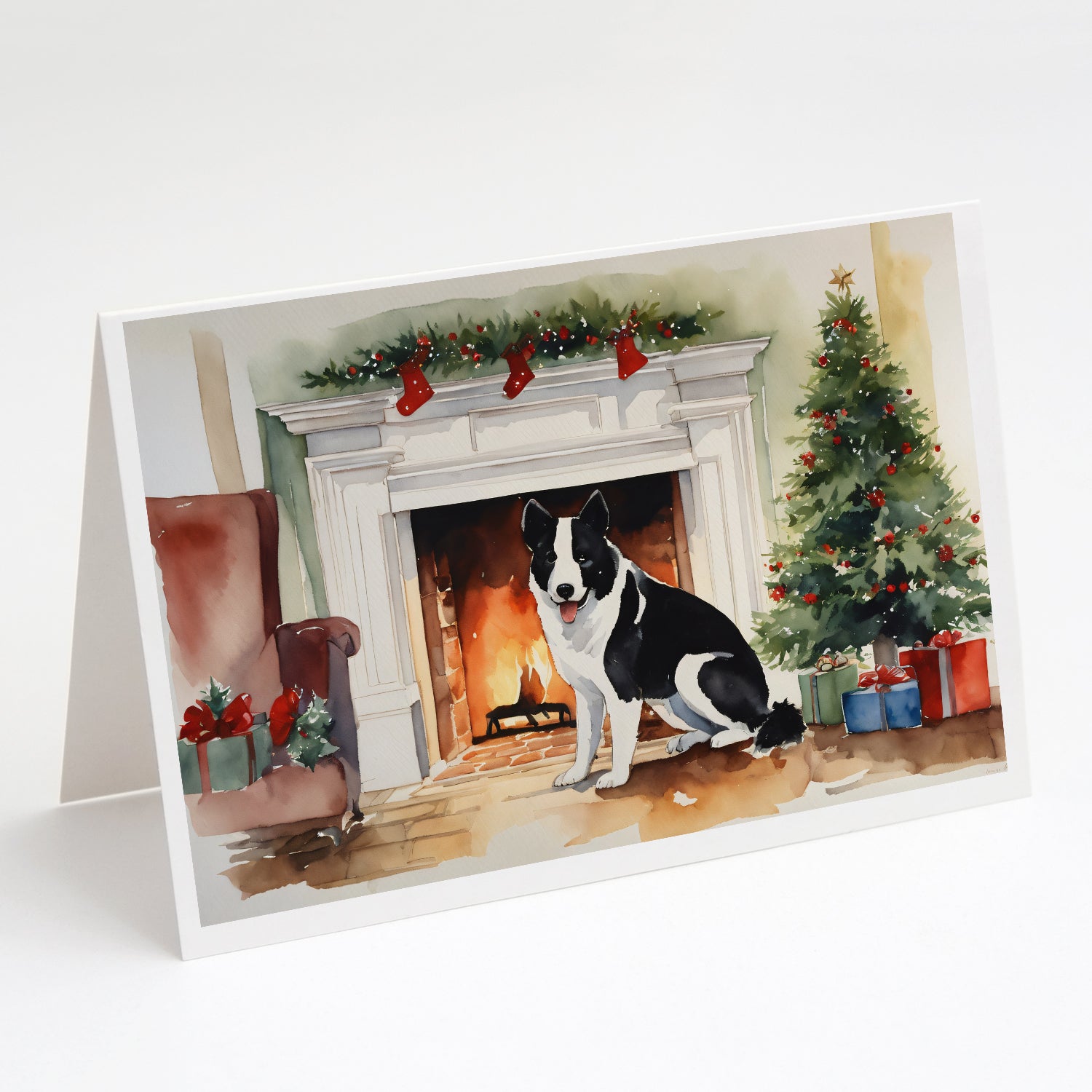 Buy this Karelian Bear Dog Cozy Christmas Greeting Cards Pack of 8