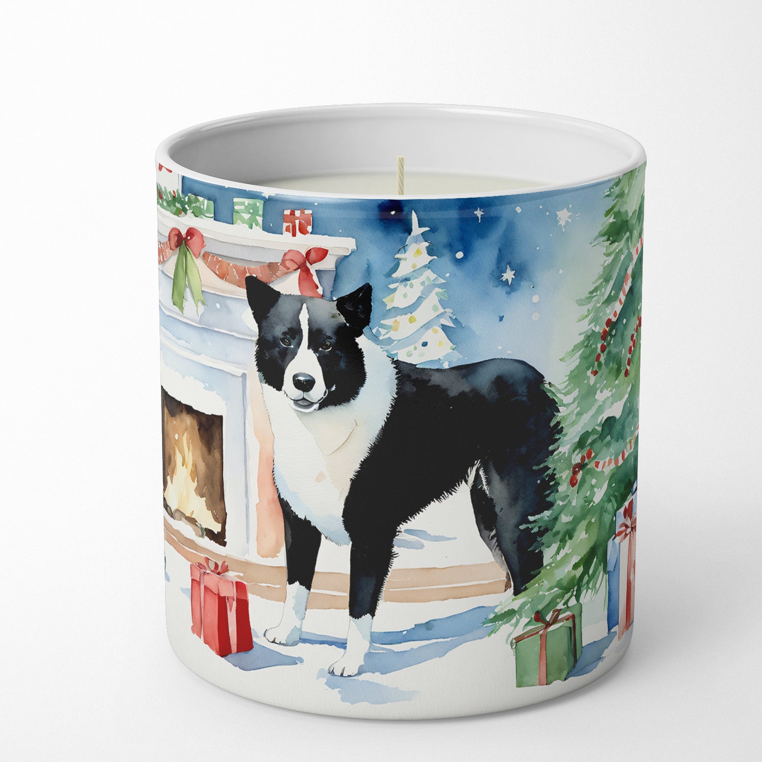 Buy this Karelian Bear Dog Cozy Christmas Decorative Soy Candle