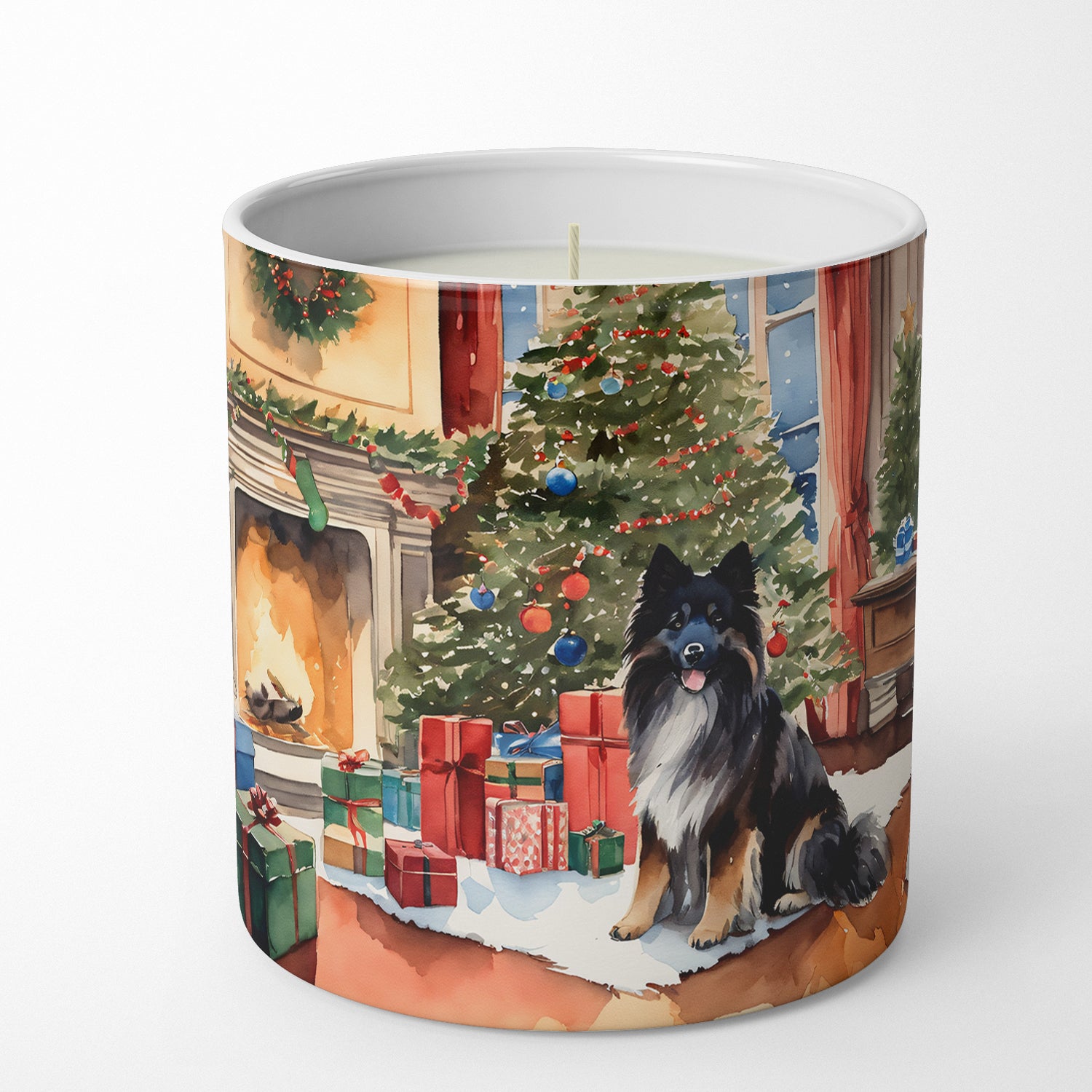 Buy this Keeshond Cozy Christmas Decorative Soy Candle