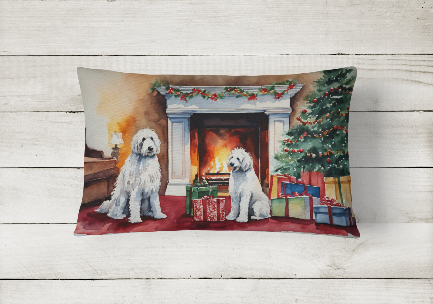 Buy this Komondor Cozy Christmas Throw Pillow