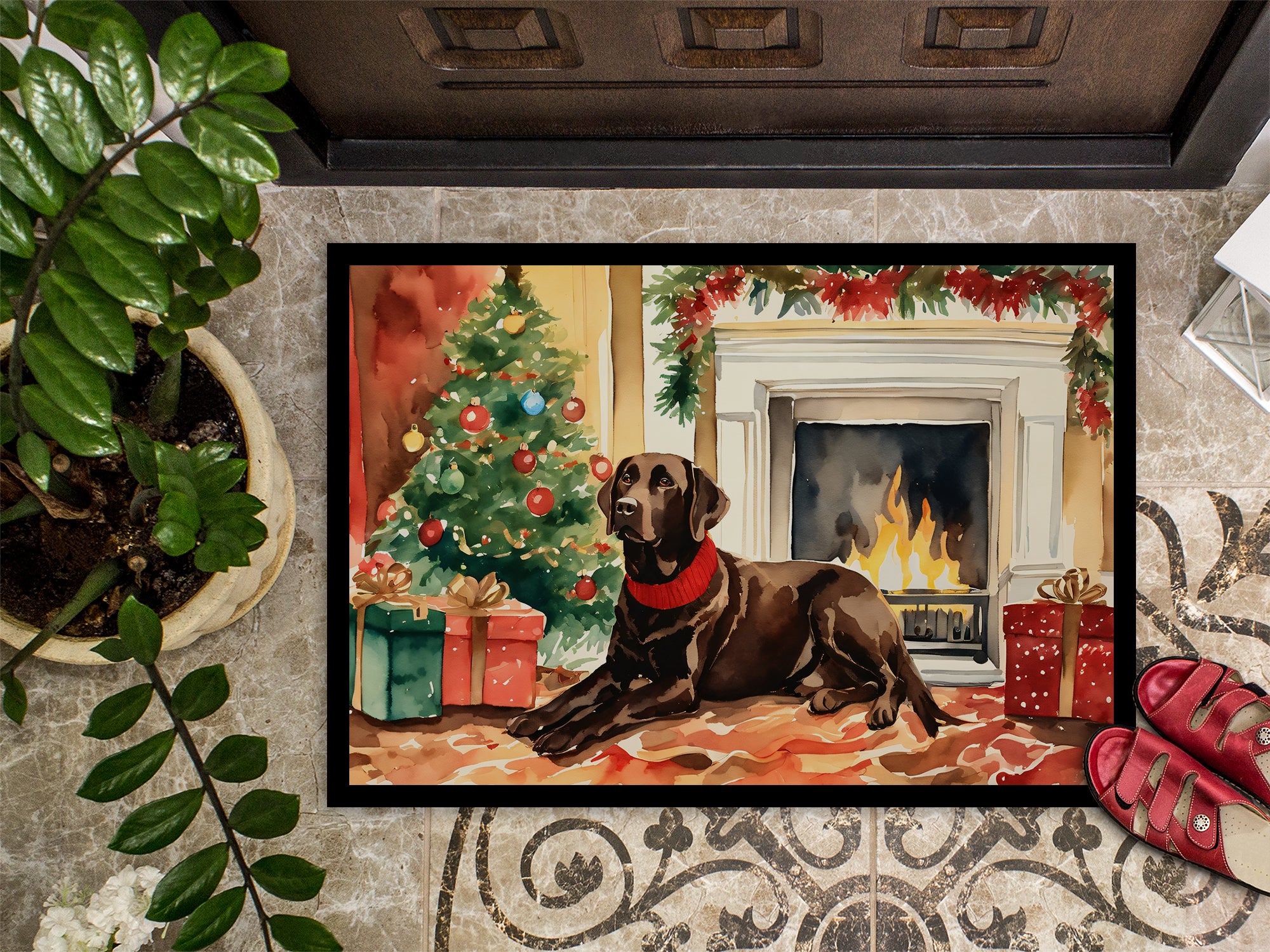 Labrador Retriever Cozy Christmas Doormat