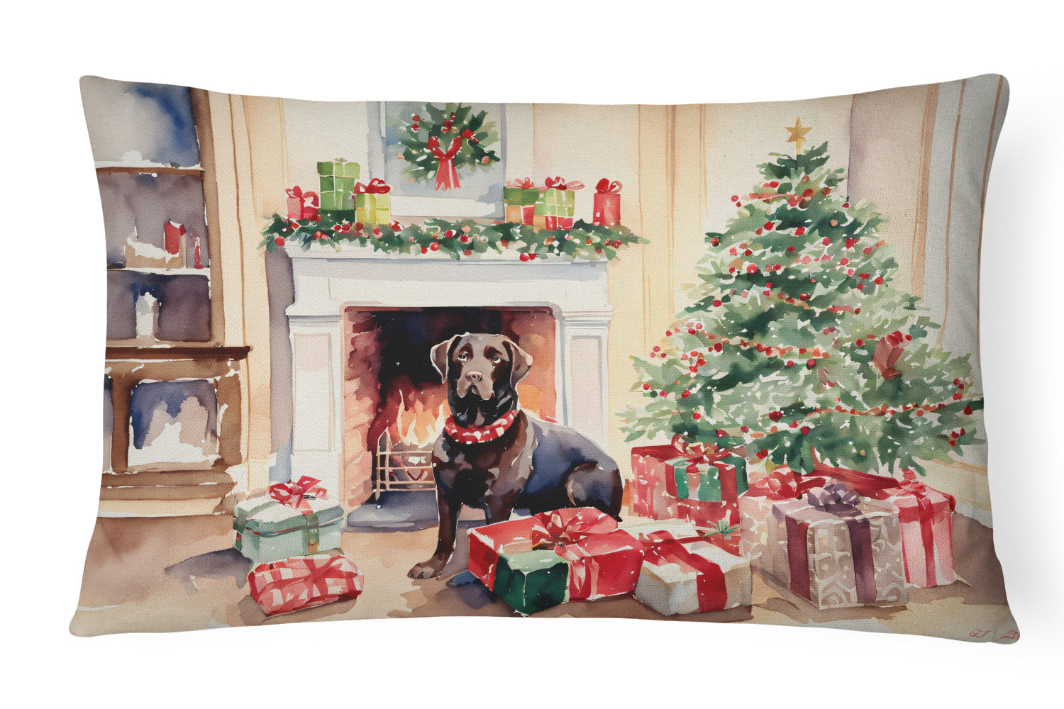 Buy this Labrador Retriever Cozy Christmas Throw Pillow