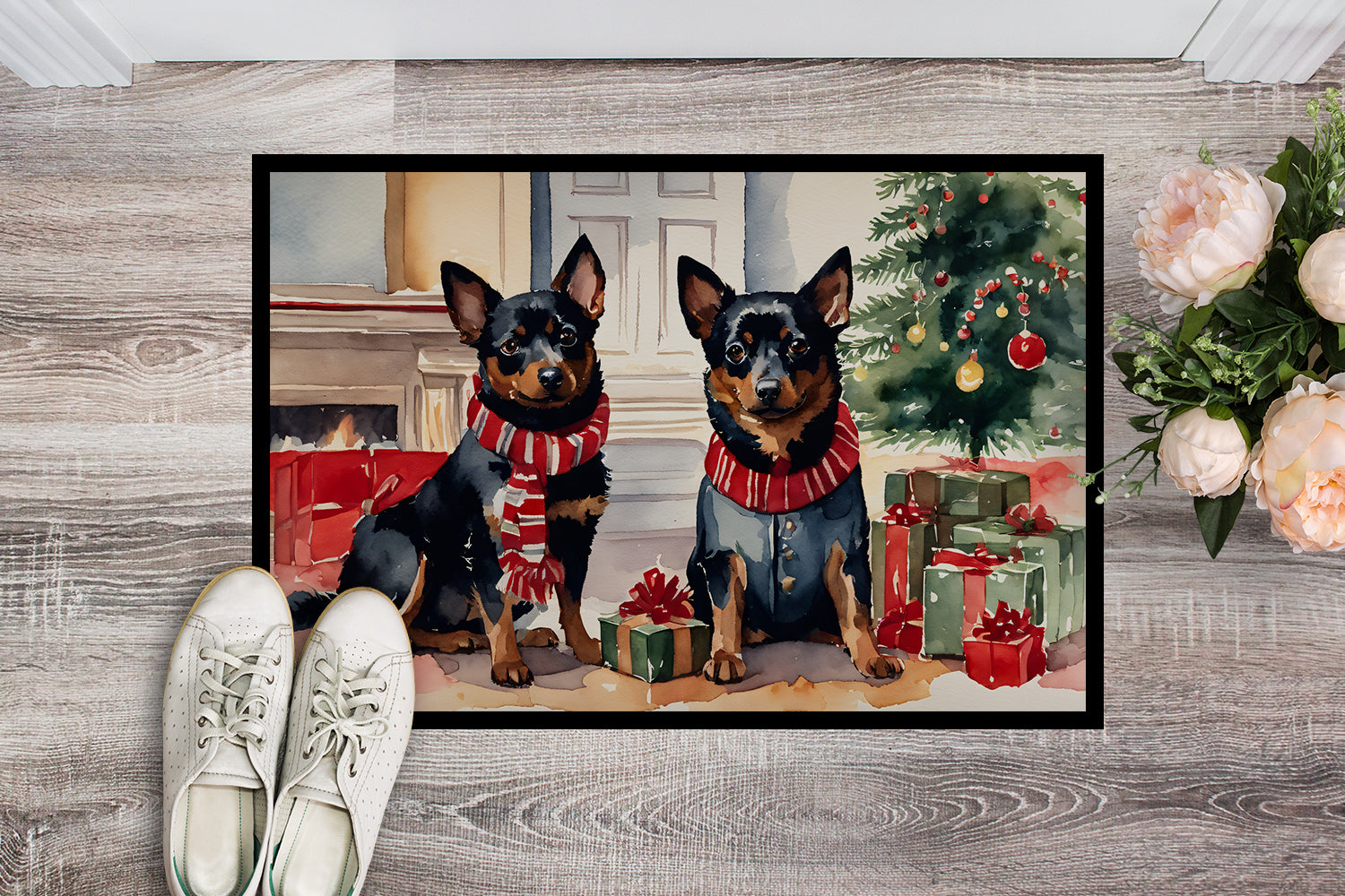 Lancashire Heeler Cozy Christmas Doormat