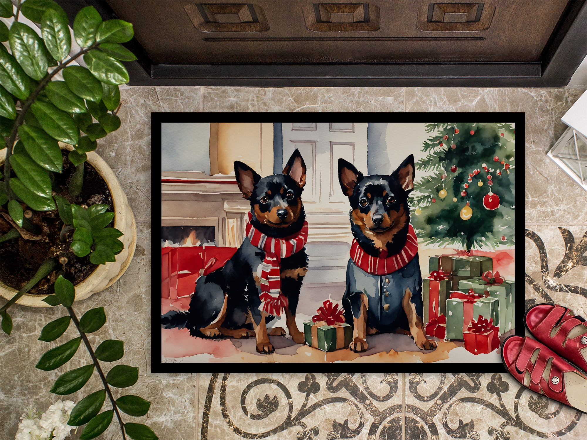 Lancashire Heeler Cozy Christmas Doormat