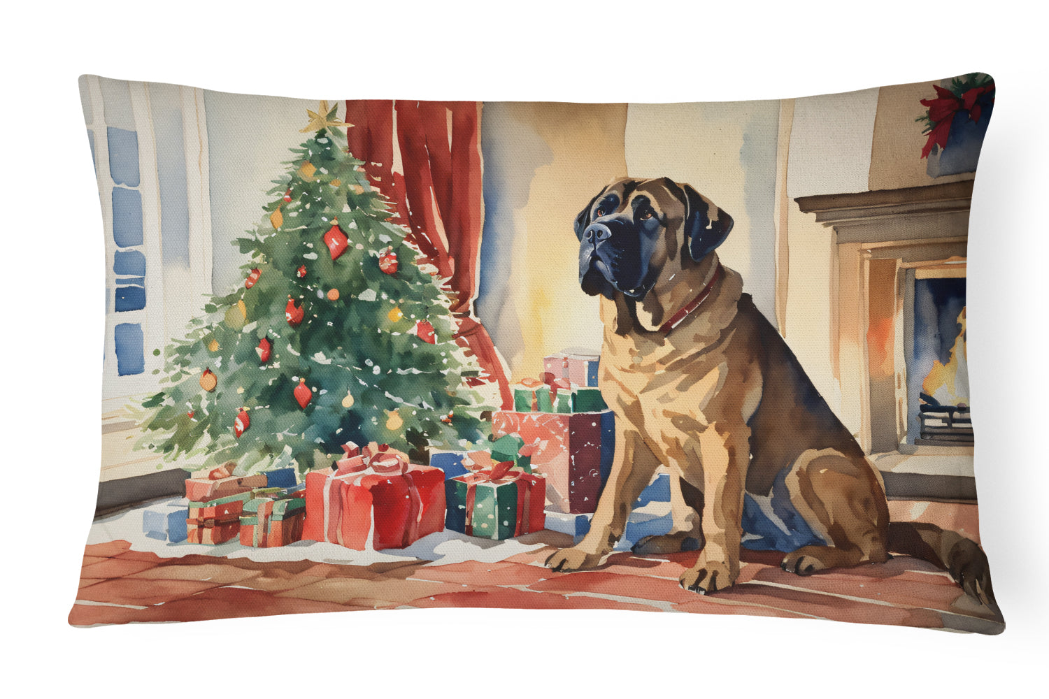 Buy this Mastiff Cozy Christmas Throw Pillow