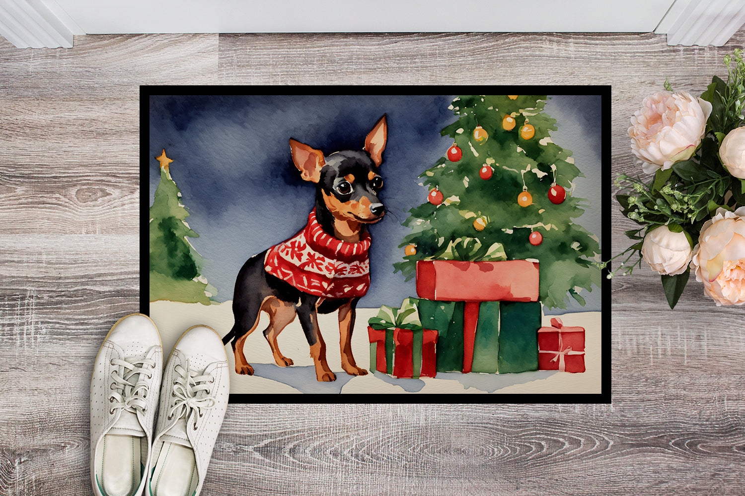 Buy this Miniature Pinscher Cozy Christmas Doormat