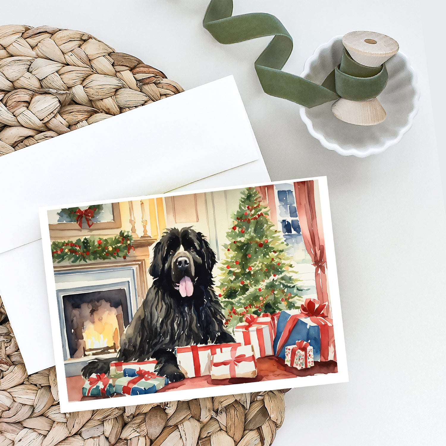 Buy this Newfoundland Cozy Christmas Greeting Cards Pack of 8