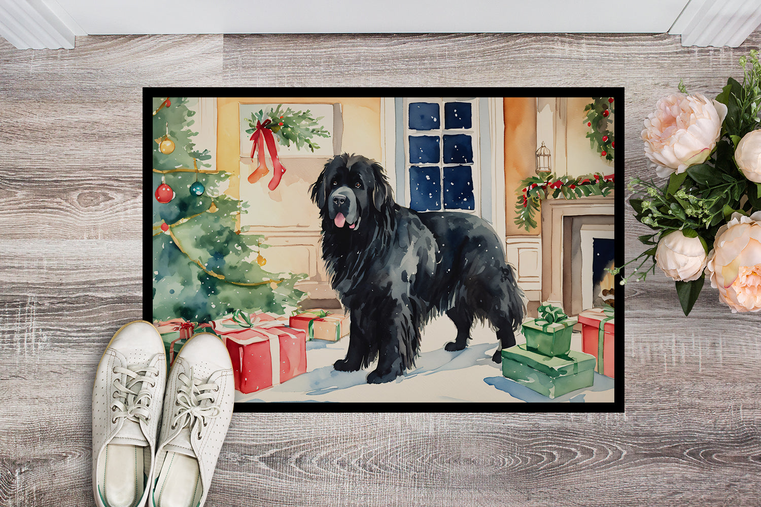 Buy this Newfoundland Cozy Christmas Doormat