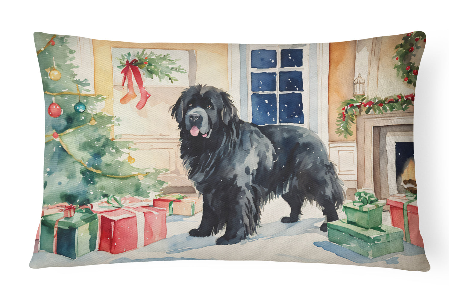 Buy this Newfoundland Cozy Christmas Throw Pillow