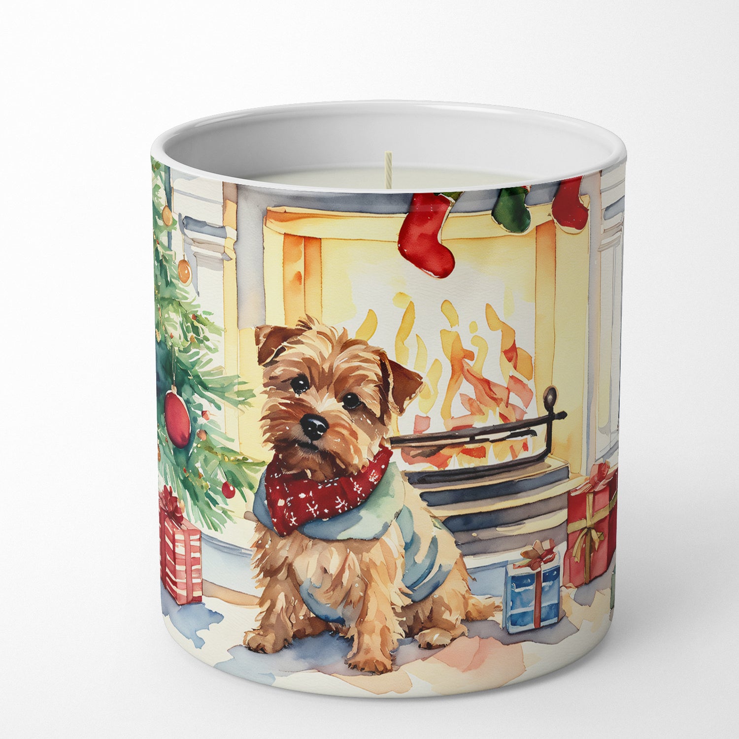 Buy this Norfolk Terrier Cozy Christmas Decorative Soy Candle