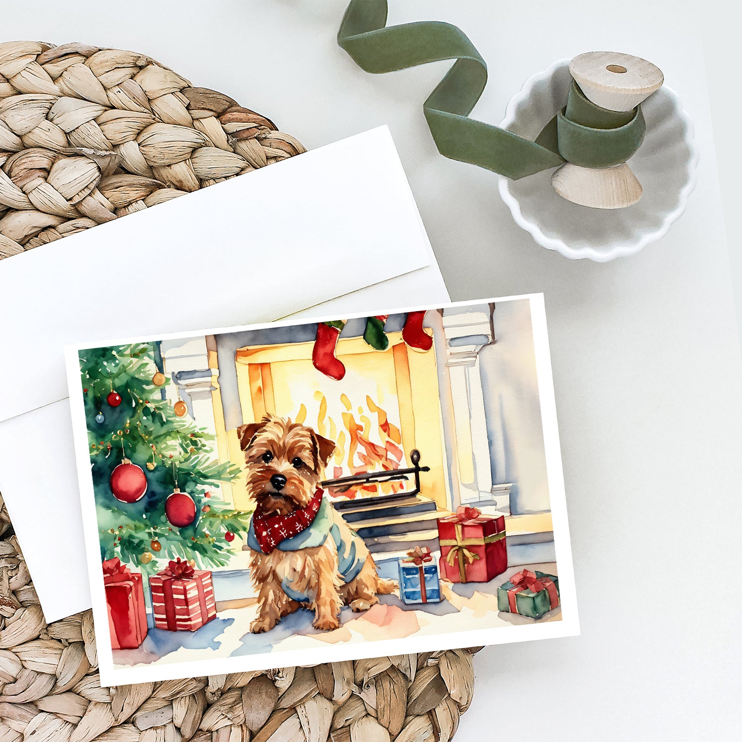 Buy this Norfolk Terrier Cozy Christmas Greeting Cards Pack of 8