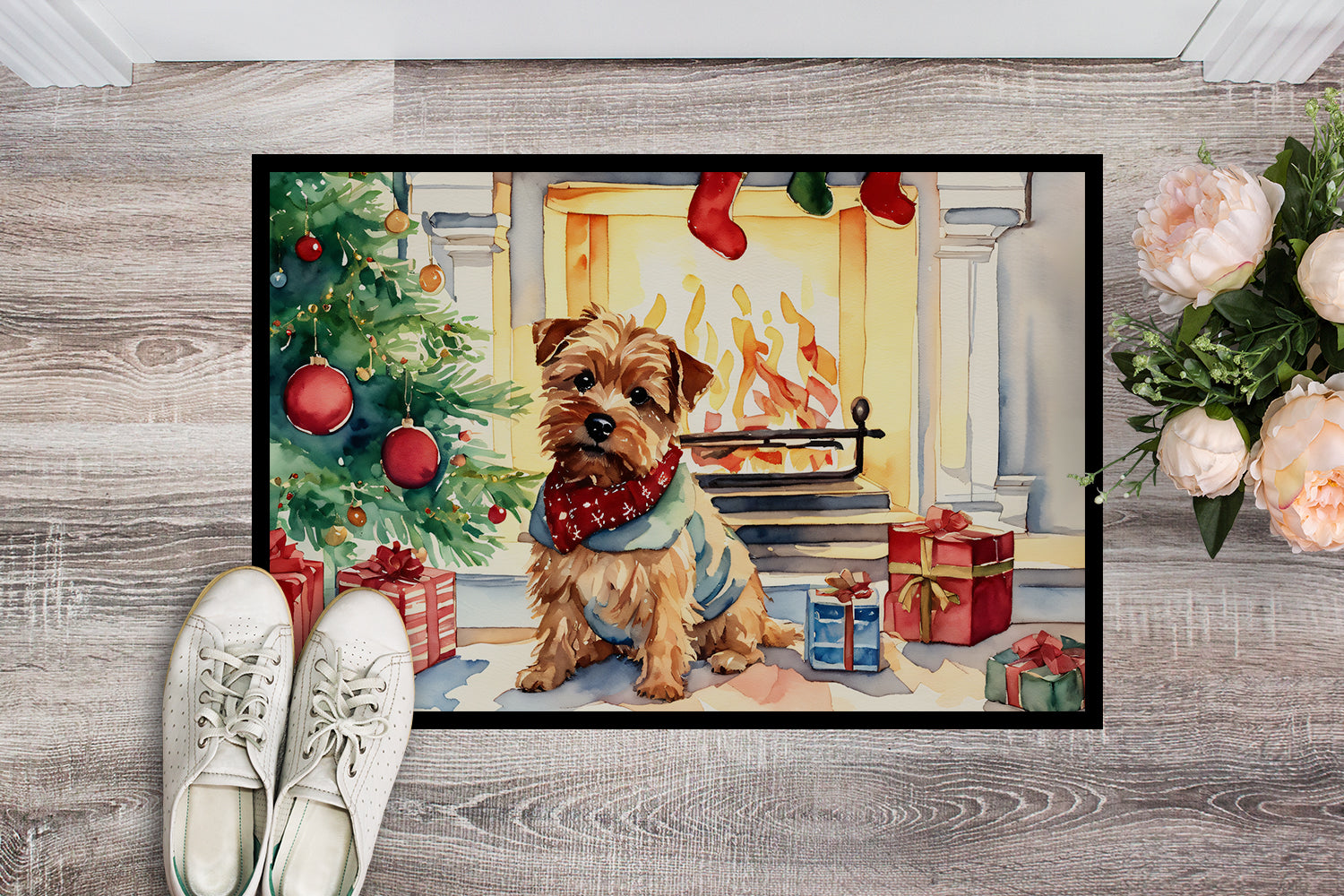 Buy this Norfolk Terrier Cozy Christmas Doormat