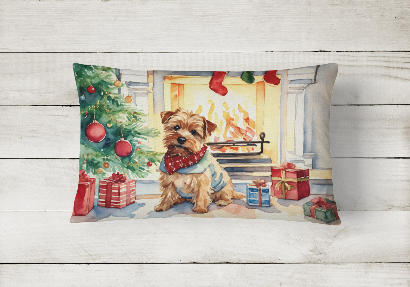 Buy this Norfolk Terrier Cozy Christmas Throw Pillow