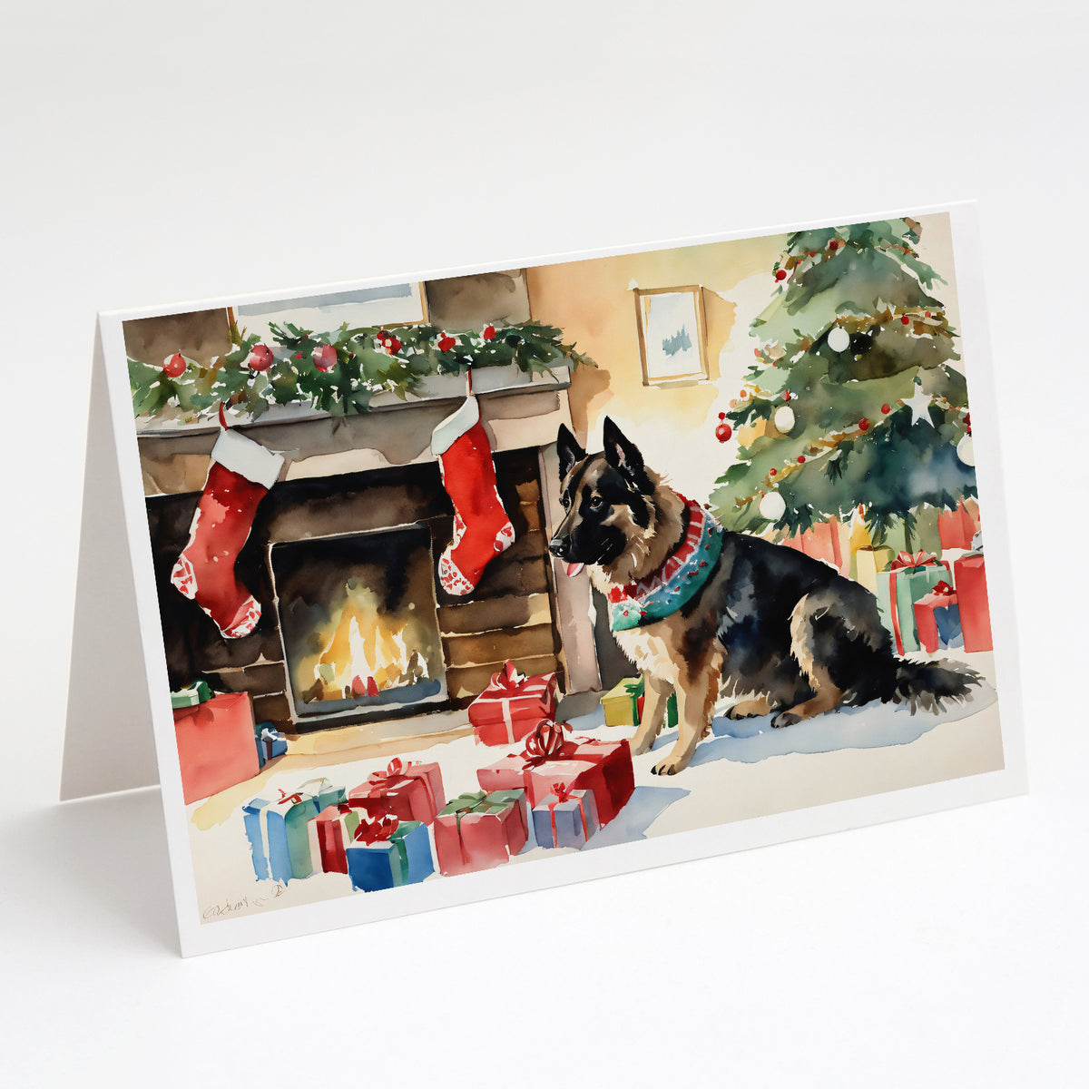 Buy this Norwegian Buhund Cozy Christmas Greeting Cards Pack of 8