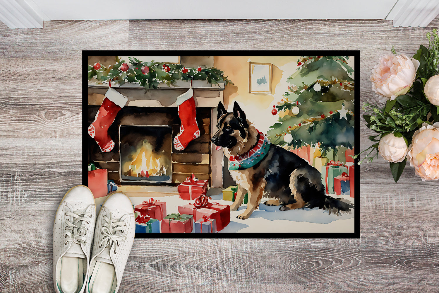 Buy this Norwegian Buhund Cozy Christmas Doormat