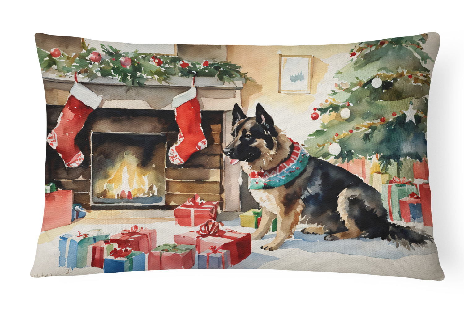 Buy this Norwegian Buhund Cozy Christmas Throw Pillow