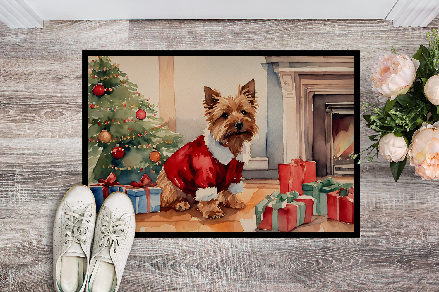 Norwich Terrier Cozy Christmas Doormat