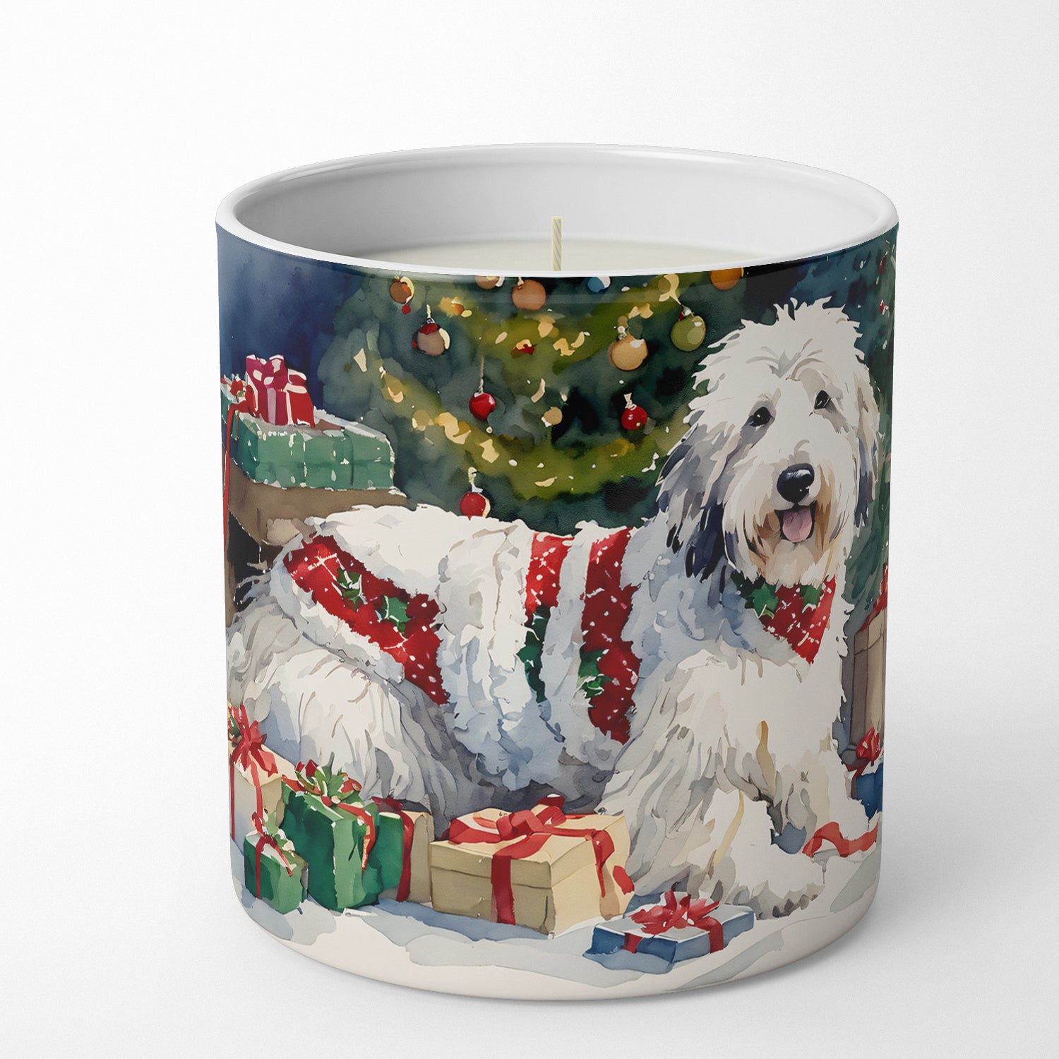 Buy this Old English Sheepdog Cozy Christmas Decorative Soy Candle