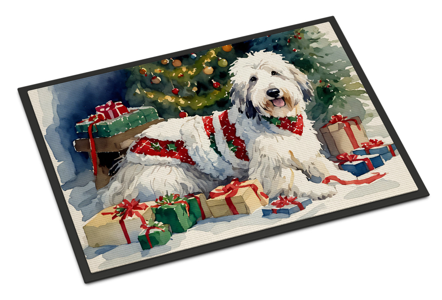 Buy this Old English Sheepdog Cozy Christmas Doormat