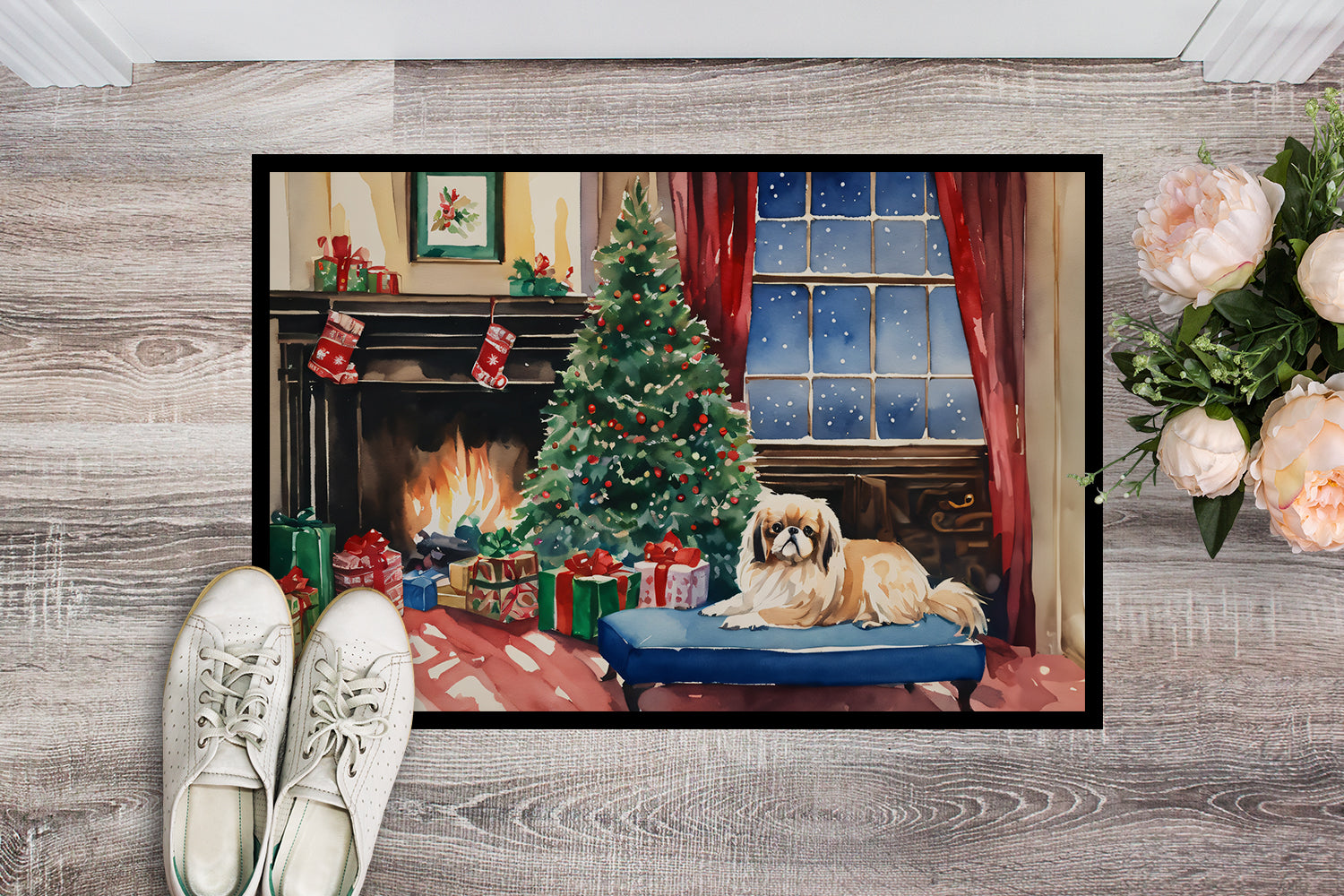 Buy this Pekingese Cozy Christmas Doormat