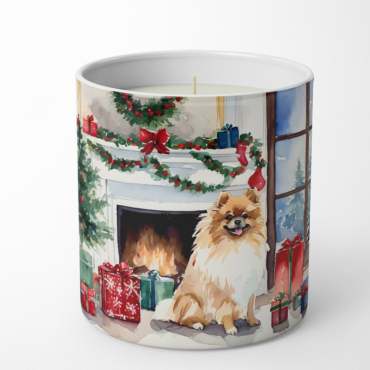 Buy this Pomeranian Cozy Christmas Decorative Soy Candle