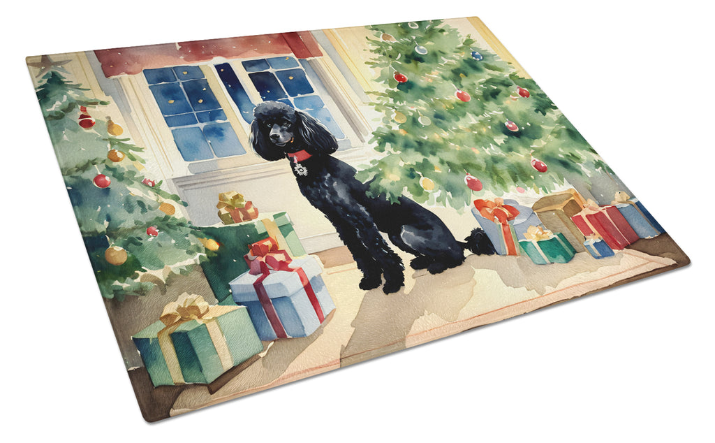 Caroline's Treasures Pug Cozy Christmas Glass Cutting Board Large