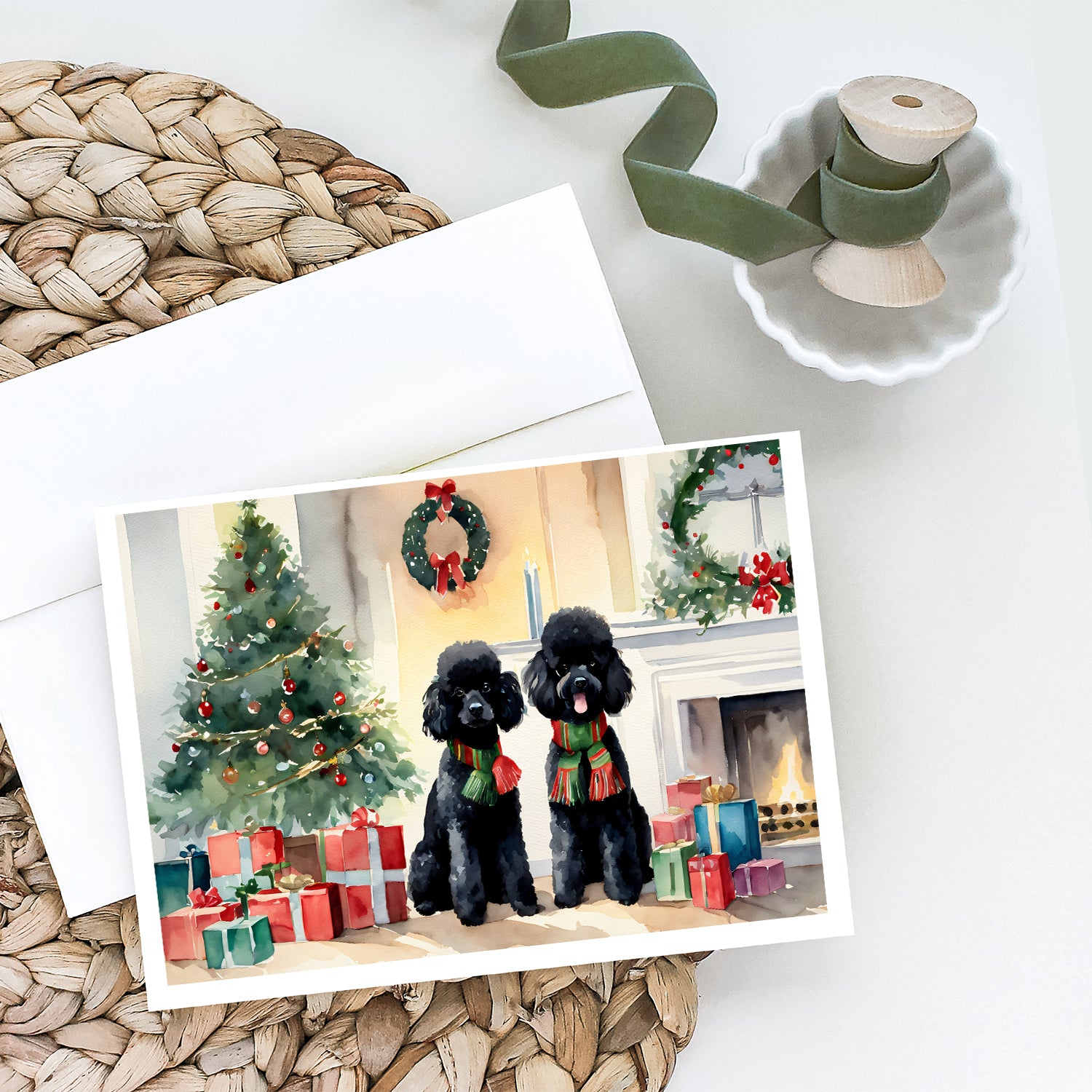 Buy this Poodle Cozy Christmas Greeting Cards Pack of 8