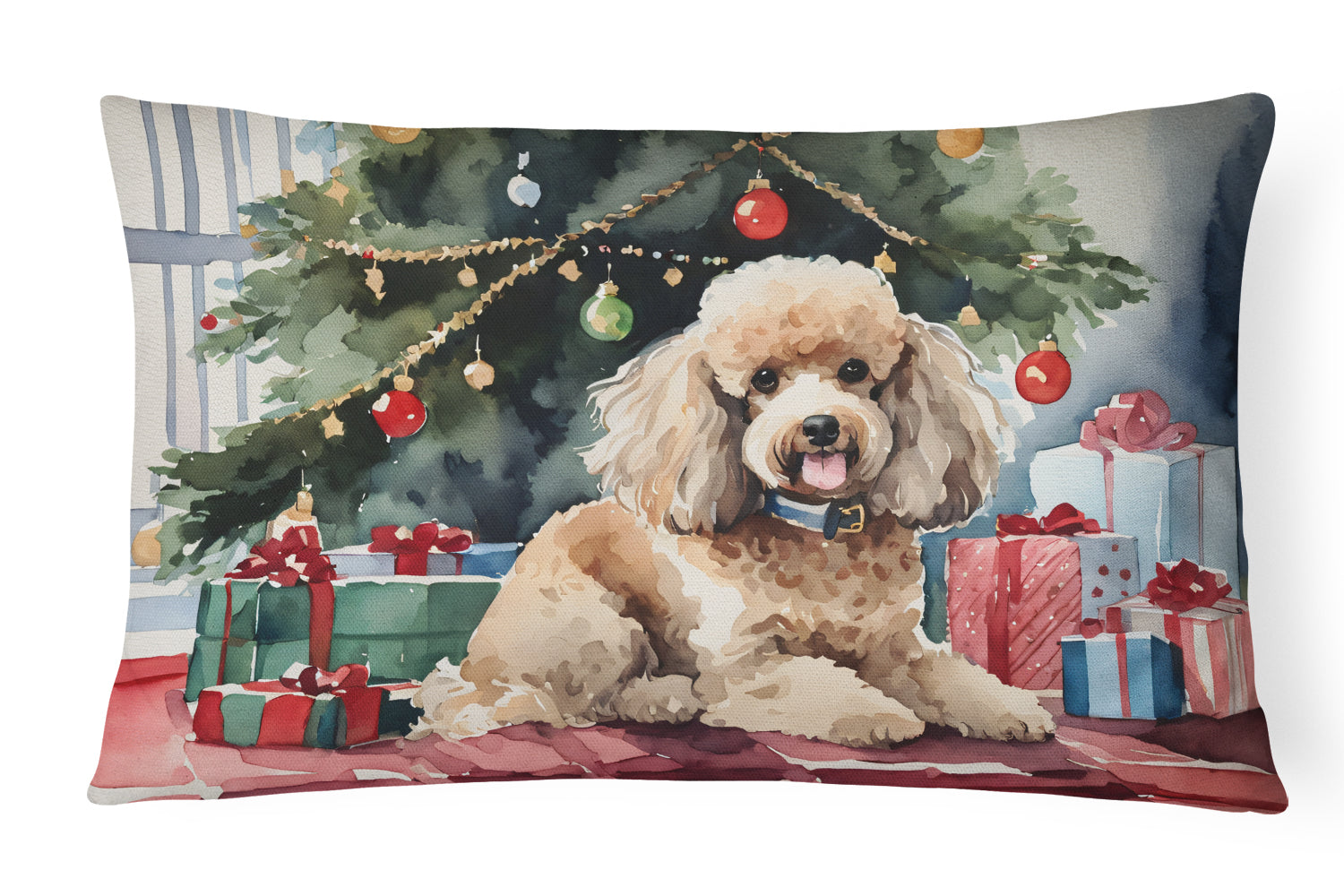 Buy this Poodle Cozy Christmas Throw Pillow