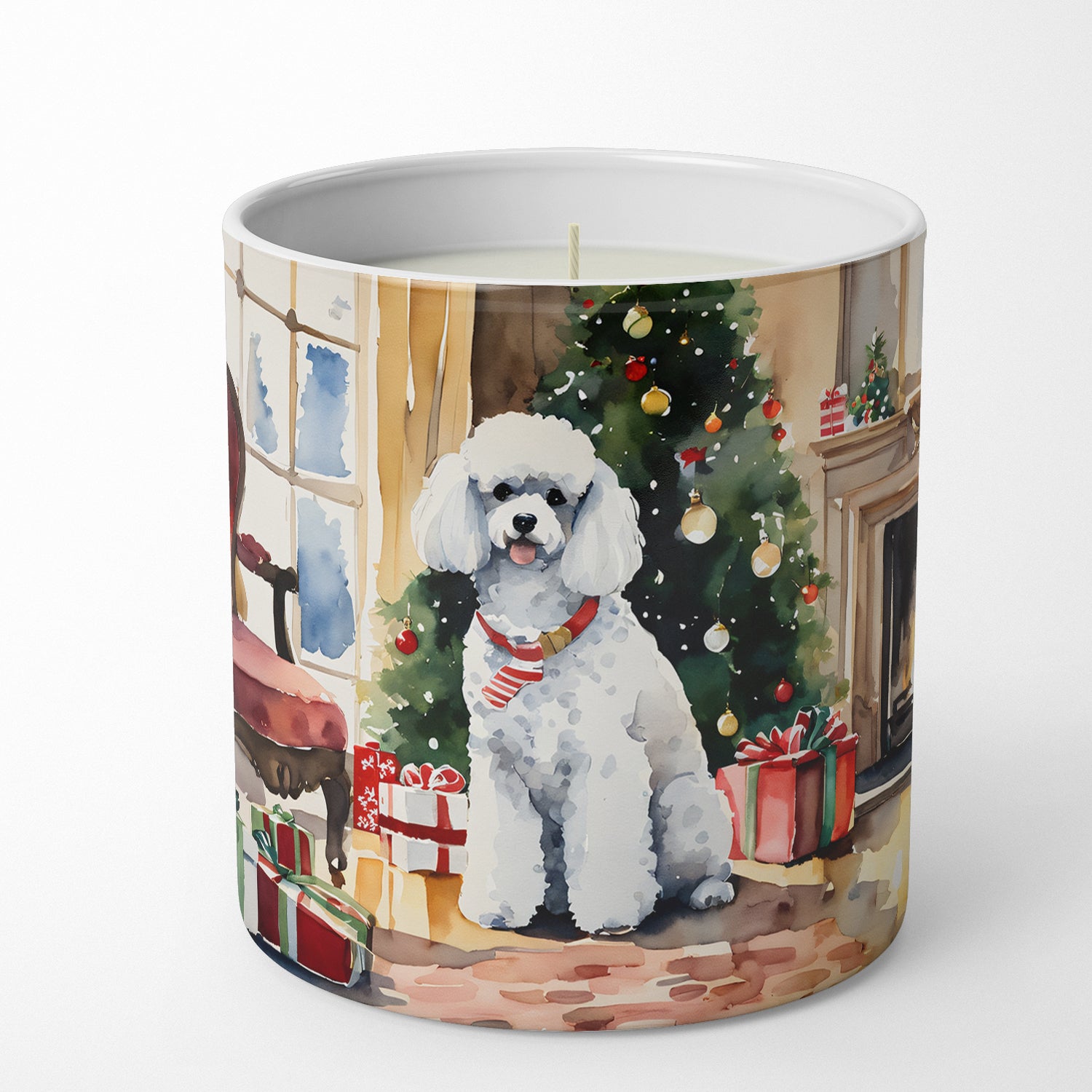 Buy this Poodle Cozy Christmas Decorative Soy Candle